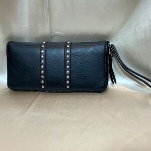 INC International Concepts wristlet wallet black with studs. 6-H7B